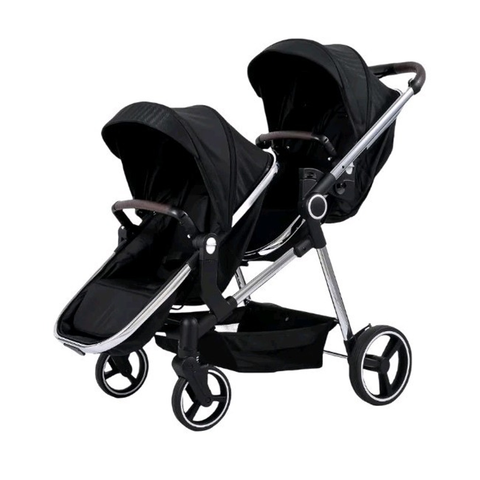 Double Stroller Track Tandem Stroller Foldable Pushchair For Infant And Toddler
